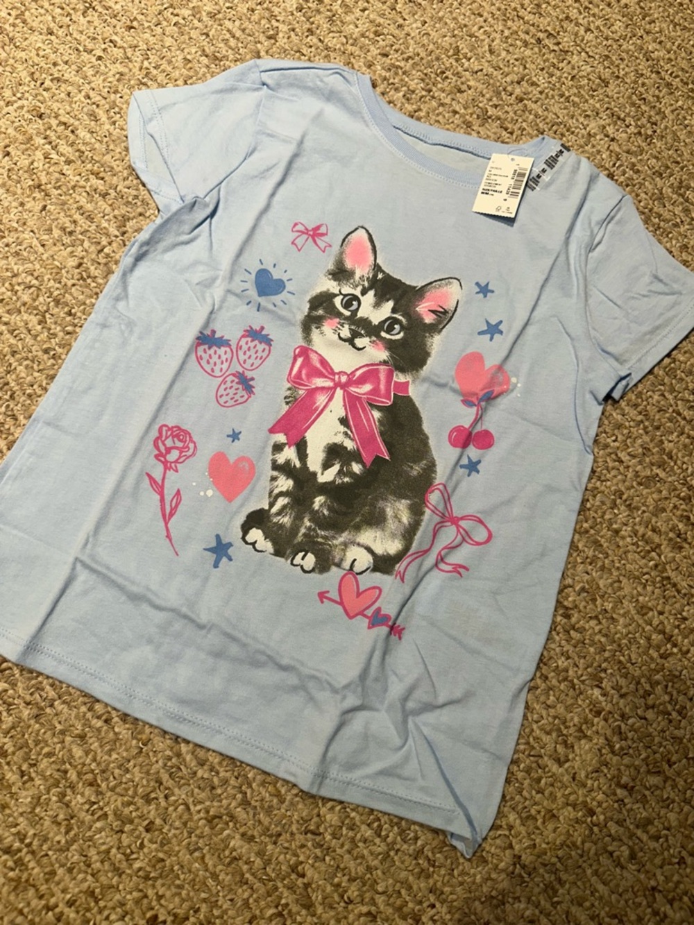 ✅3/$24 Brand New Girls Cat Graphic Tee